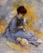 Young woman with a dog 1876